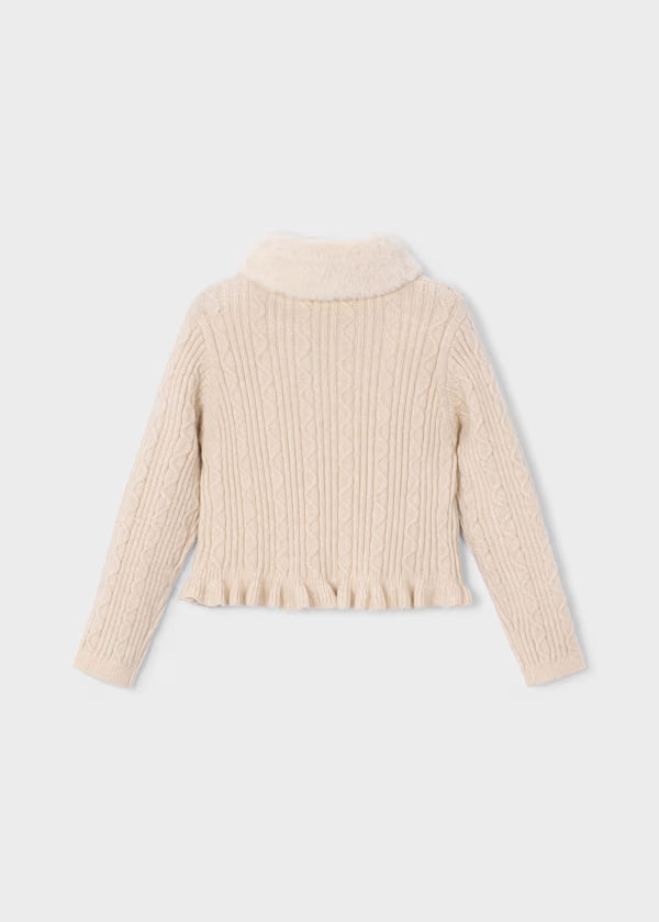 Mayoral Cardigan a maglia con colletto teddy
