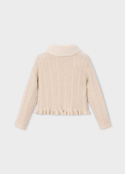 Mayoral Cardigan a maglia con colletto teddy