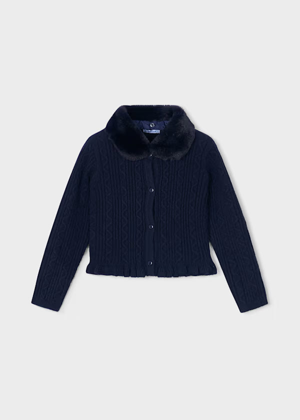 Mayoral Cardigan a maglia con colletto teddy