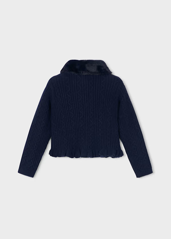 Mayoral Cardigan a maglia con colletto teddy