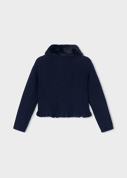 Mayoral Cardigan a maglia con colletto teddy