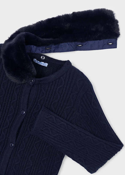 Mayoral Cardigan a maglia con colletto teddy