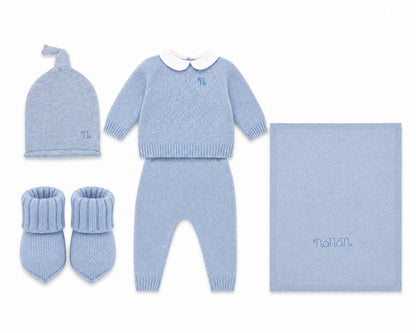 Nanan completo neonato con scarpetta, cappellino e copertina