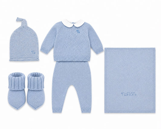 Nanan completo neonato con scarpetta, cappellino e copertina
