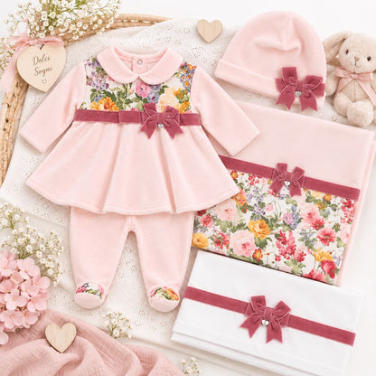 Ninnaoh set nascita con completo, cappello, copertina e lenzuolino