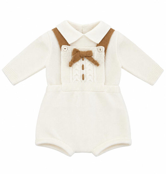 Pappa e Latte set nascita con pagliaccetto, giacchetta, bavetta, scarpetta, cappellino e copertina