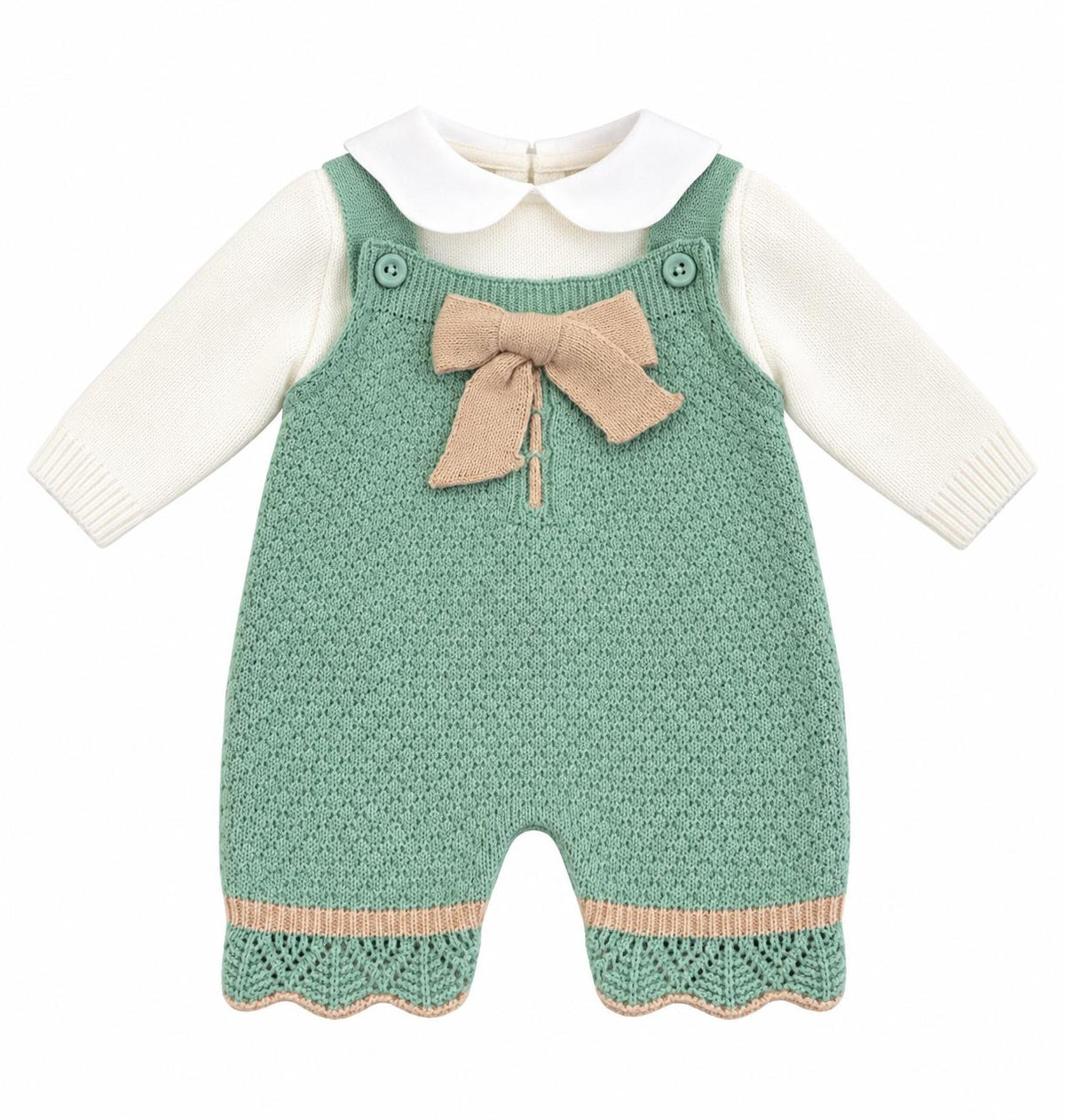 Pappa e Latte Set nascita con pagliaccetto, giacchetta, bavaglino, scarpine, cappellino e body