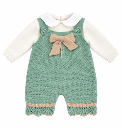 Pappa e Latte Set nascita con pagliaccetto, giacchetta, bavaglino, scarpine, cappellino e body