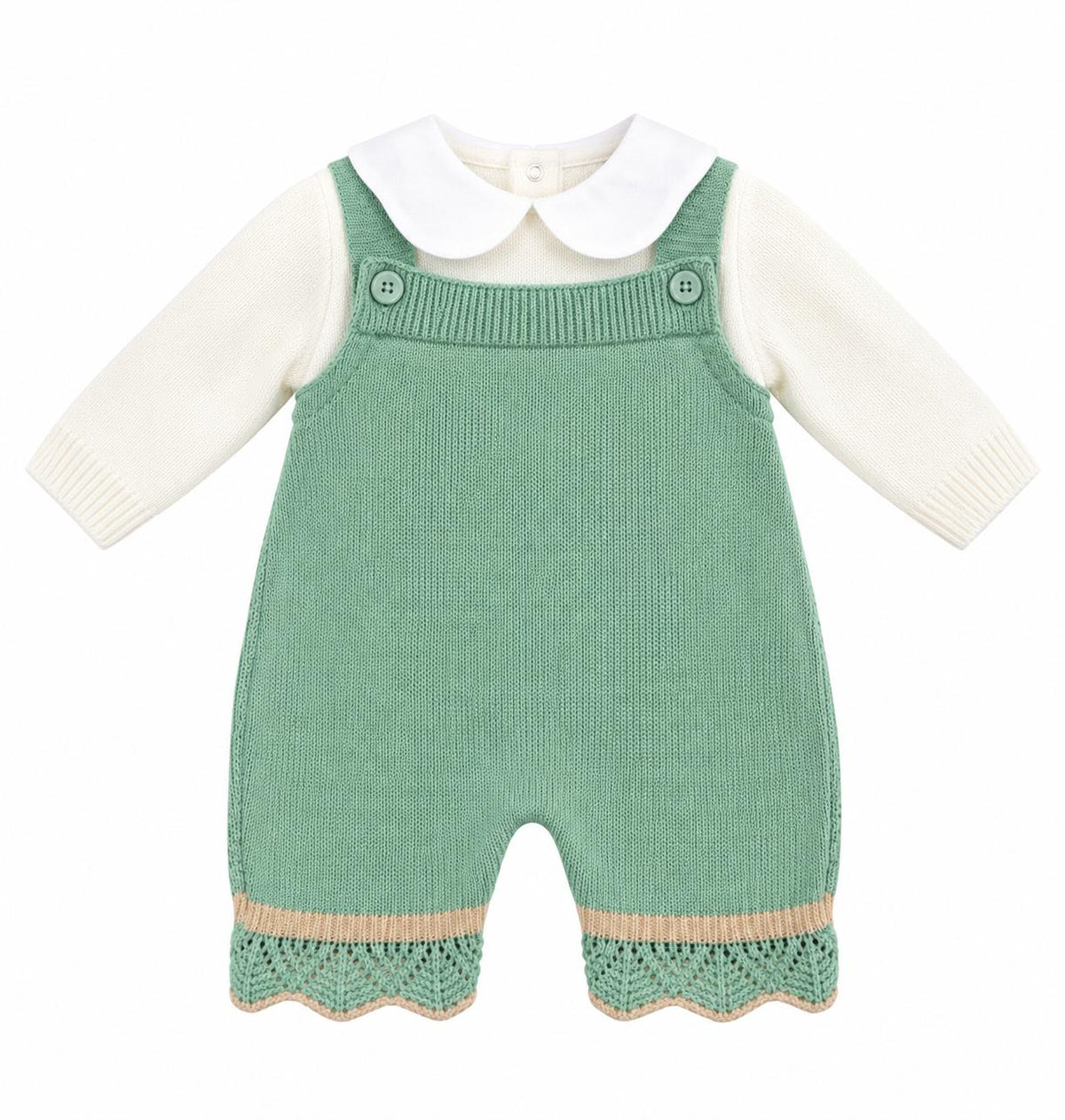 Pappa e Latte Set nascita con pagliaccetto, giacchetta, bavaglino, scarpine, cappellino e body