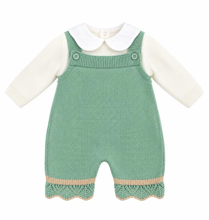 Pappa e Latte Set nascita con pagliaccetto, giacchetta, bavaglino, scarpine, cappellino e body