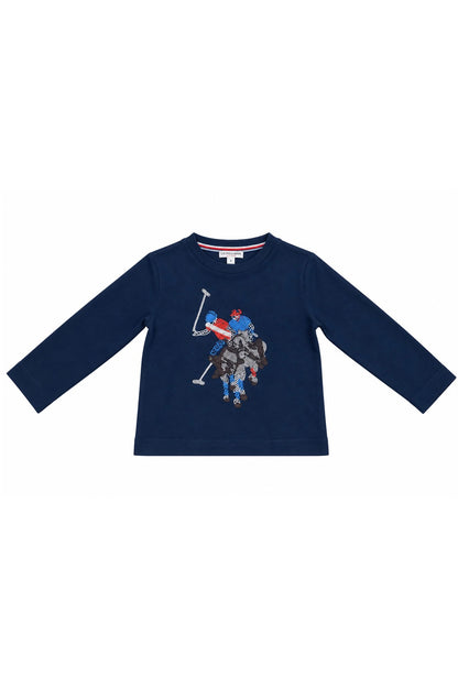 US Polo Maglia ricamata a maniche lunghe