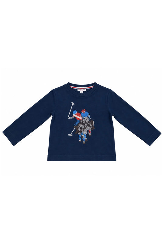 US Polo Maglia ricamata a maniche lunghe